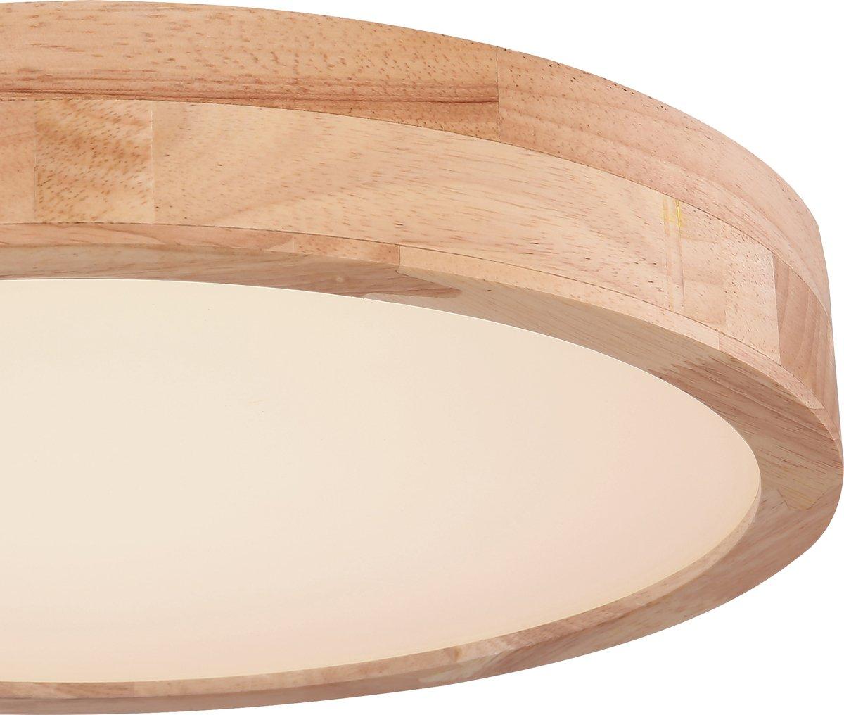 RAINER Deckenleuchte Holz dimmbar Fernbedienung LED 24W 1350lm CCT 3.000-6.000