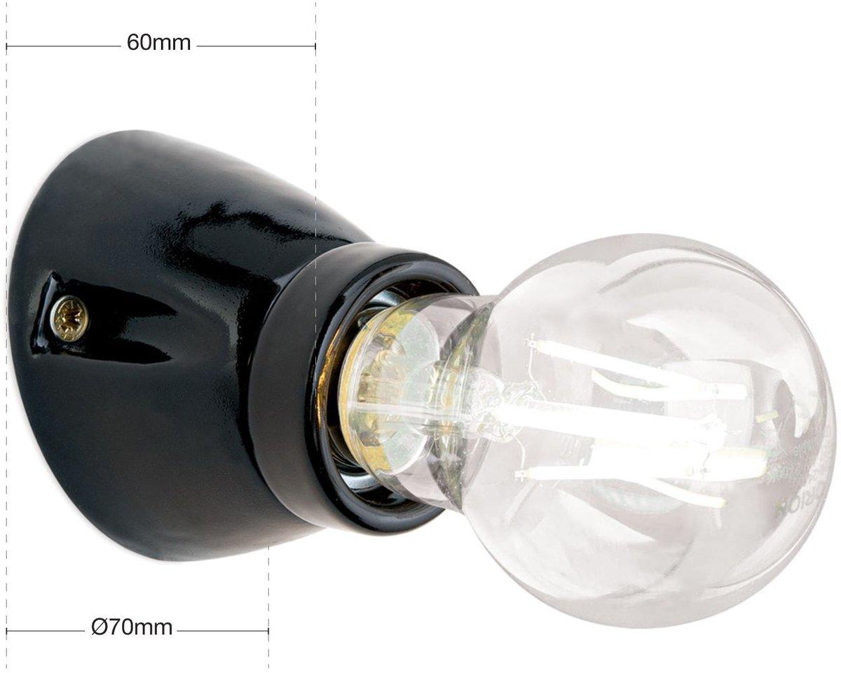 Frost Wandleuchte 2-1367 schwarz Keramik 1xE27 max.60W Ø7cm H6cm