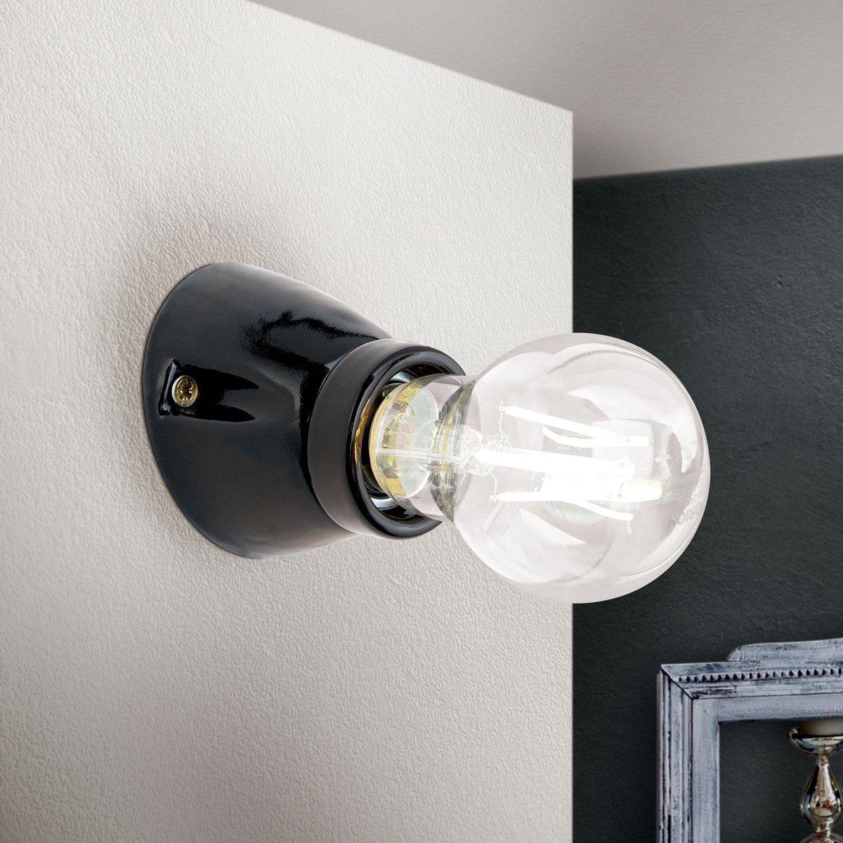 Frost Wandleuchte 2-1367 schwarz Keramik 1xE27 max.60W Ø7cm H6cm