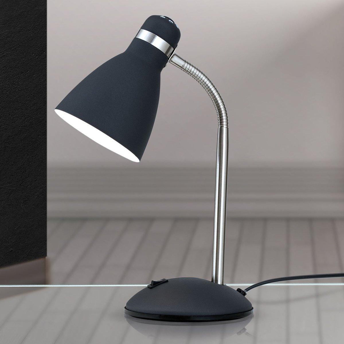 School Tischlampe 4-1187 schwarz 1xE27 max. 40W H33cm mit flexiblem Arm