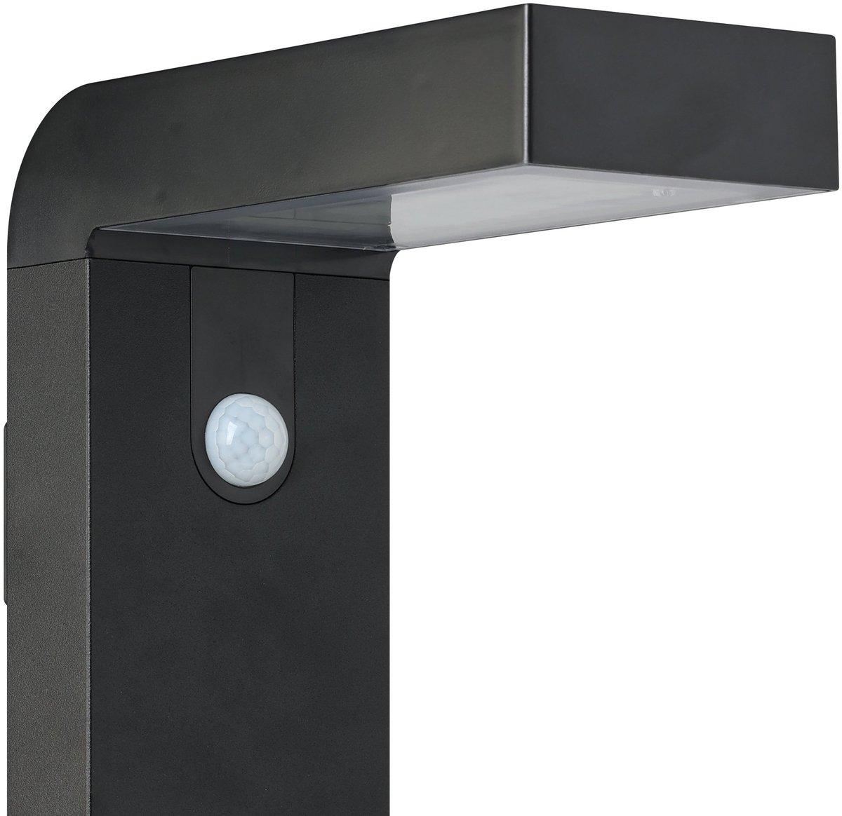 Außen-Solar Wandleuchte BARACCONI LED 18x0,2W 300lm IP44 mit Sensor schwarz