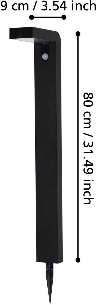 Außen-Solar-Stehleuchte BARACCONI LED 18x0,2W 300lm IP44 mit Sensor schwarz
