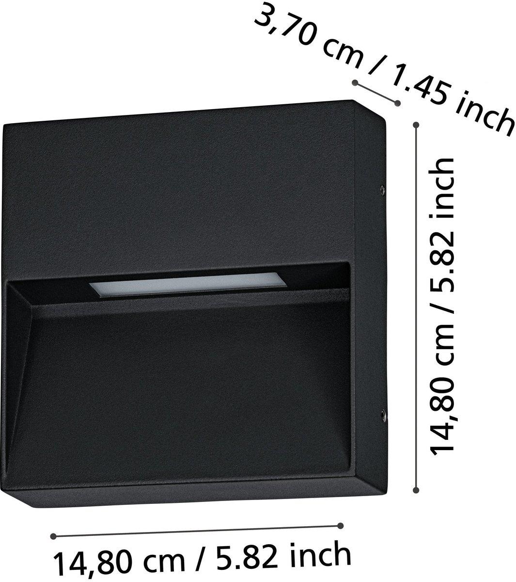 MARUGGIO Wandleuchte schwarz transparent LED warmweiß 1X4,8W 520lm IP65