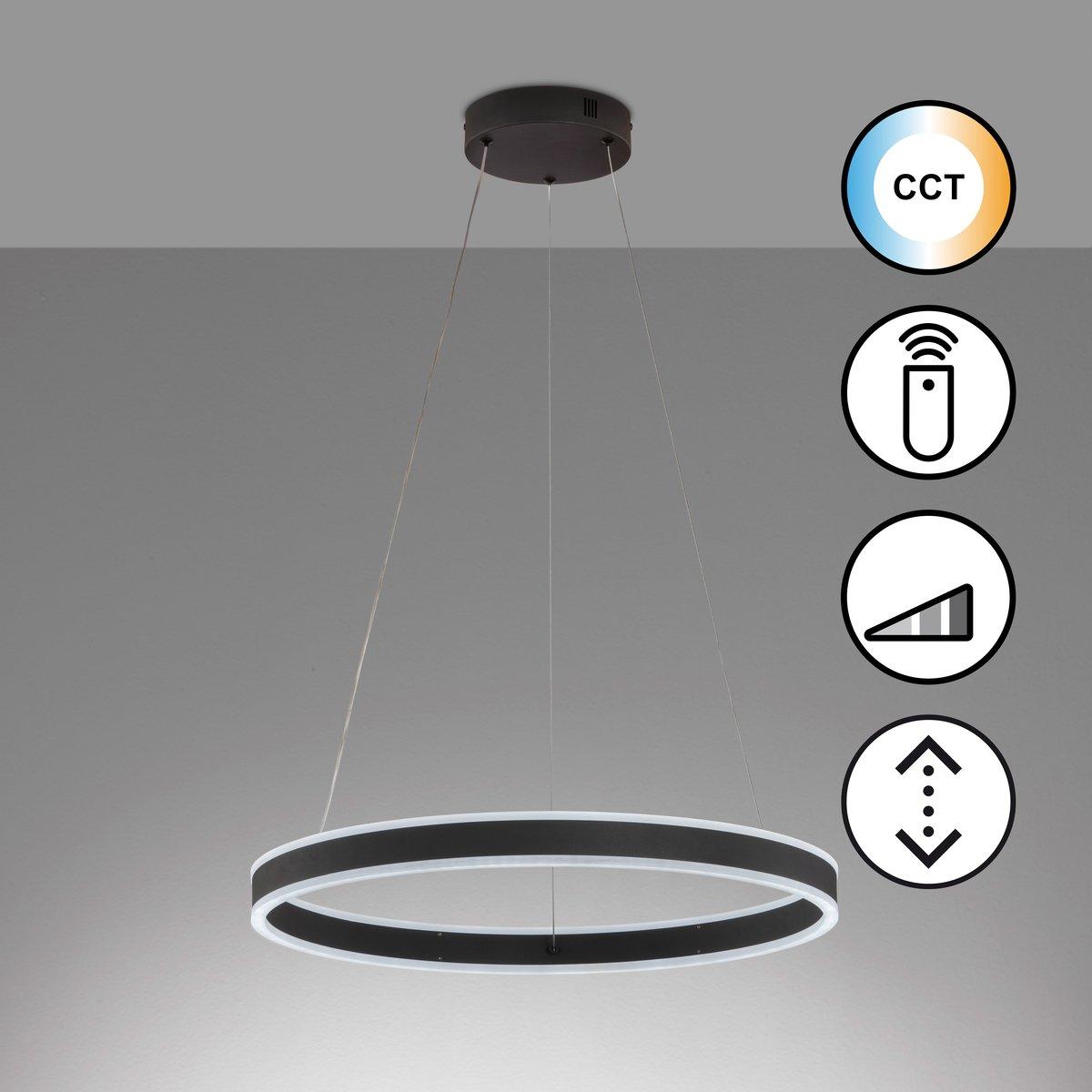 Sirko Pendelleuchte schwarz LED 54W stufenlos dimmbar tunable white