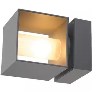 SQUARE TURN QT14 Outdoor Wandleuchte silbergrau max. 42W IP44