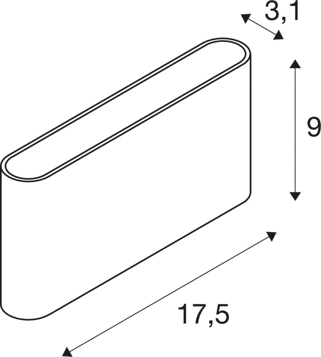 OVAL 18 WL Wandleuchte 2700/3000K 10W schwarz