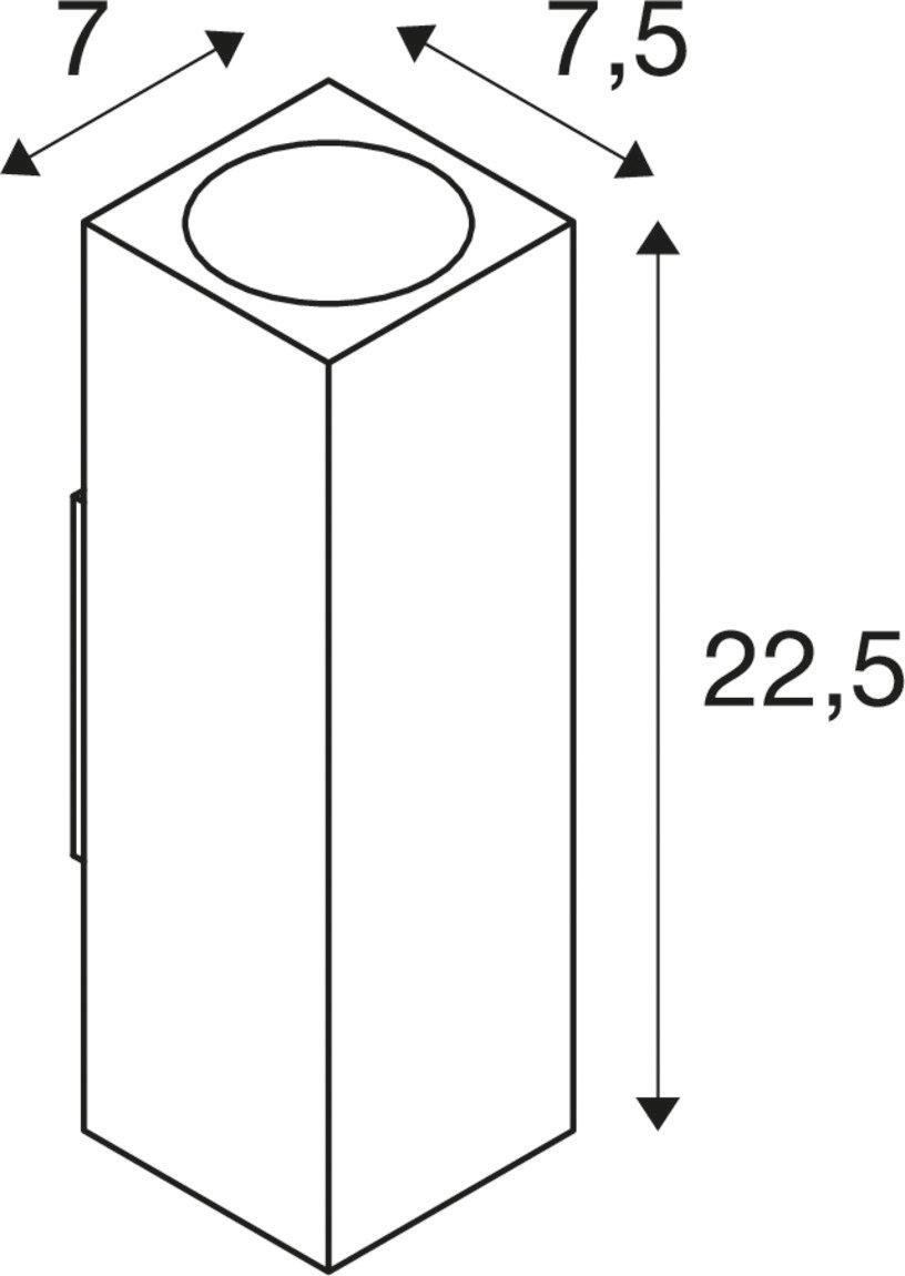 THEO UP/DOWN Outdoor Wandleuchte QPAR51 IP44 eckig up/down anthrazit max. 70W