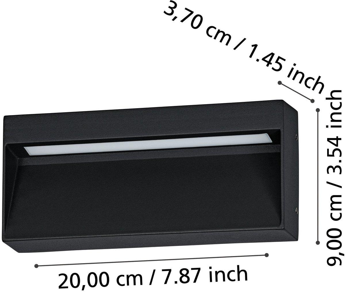 MARUGGIO Außen-Wandleuchte 1xLED H90mm 4Color 520lm schwarz