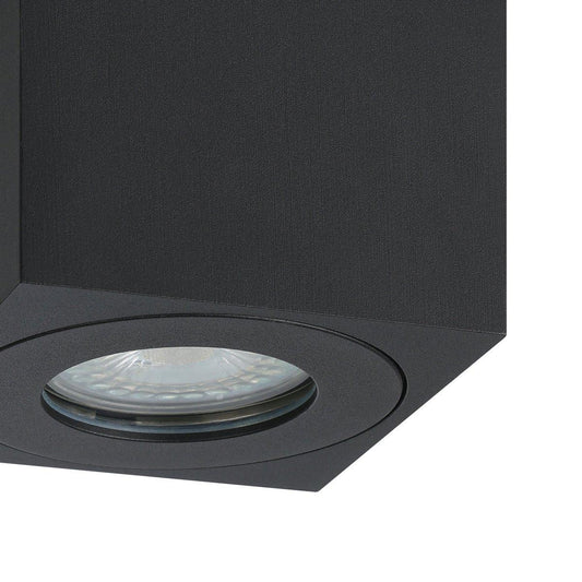 Deckenleuchte TORRECOLA schwarz 1x GU10 5 W 80x80 mm IP44