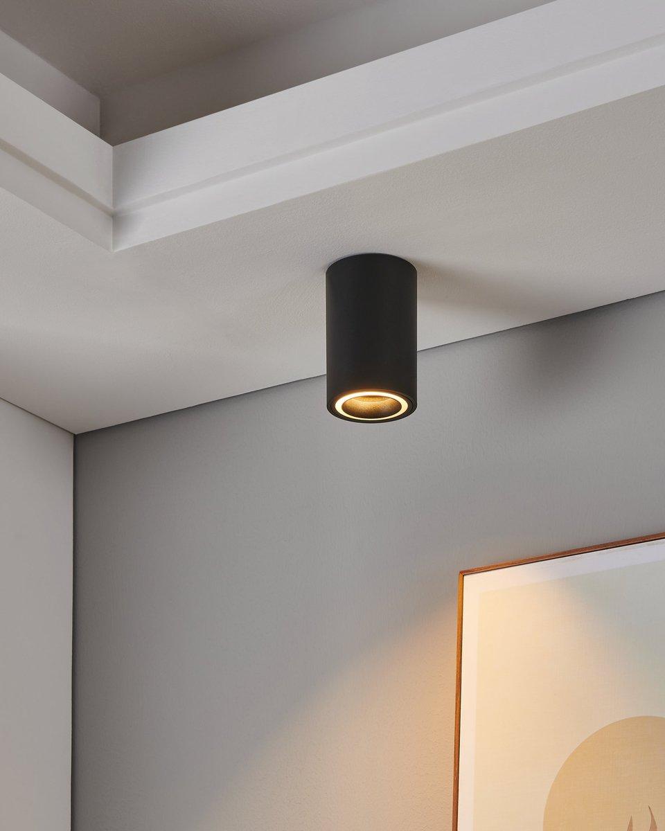 LED Aufbauleuchte CAROSSO-Z 1x GU10 4,9 W Ø80 mm schwarz
