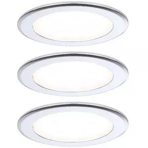 LED Möbeleinbauleuchten 3er-Set rund 65mm 3x2,5W 3x180lm 230/12V 3000K Chrom