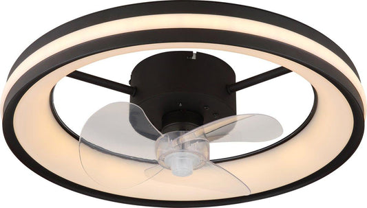Deckenventilator mit Beleuchtung 30 W LED schwarz
