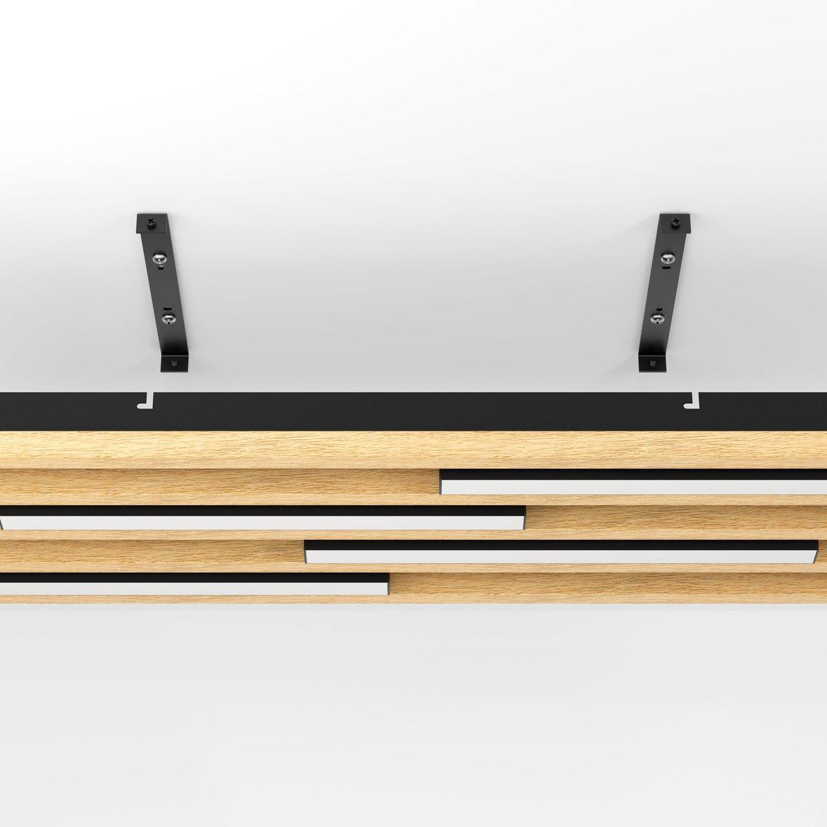 MARREIRA Deckenleuchte 780x220mm Holz/schwarz LED 4x9W 3000K