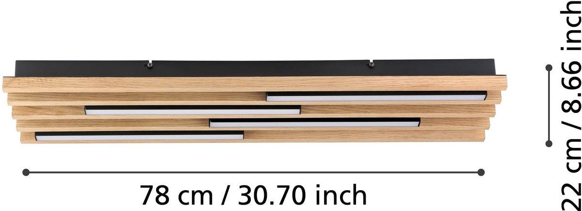 MARREIRA Deckenleuchte 780x220mm Holz/schwarz LED 4x9W 3000K