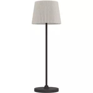 LEONERO Tischleuchte LED CCT H 370 Touch schwarz/Leinen