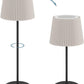 LEONERO Tischleuchte LED CCT H 370 Touch schwarz/Leinen