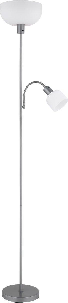 Stehleuchte 1xE27 60W + 1xE14 40W Hinton Silber