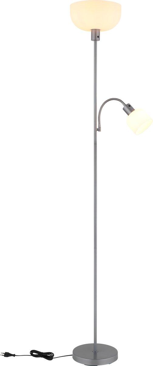 Stehleuchte 1xE27 60W + 1xE14 40W Hinton Silber