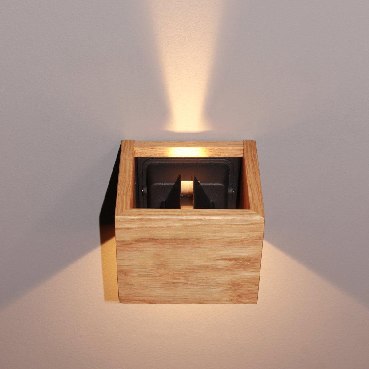 Wandleuchte 2x3W LED 2700K 620lm Shine-Wood Eiche