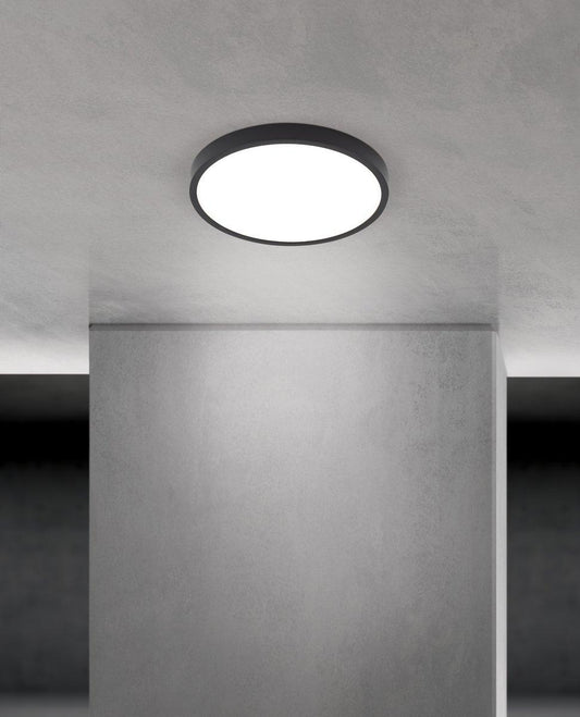 Deckenleuchte LED 30W CCT D28cm Disc schwarz rund