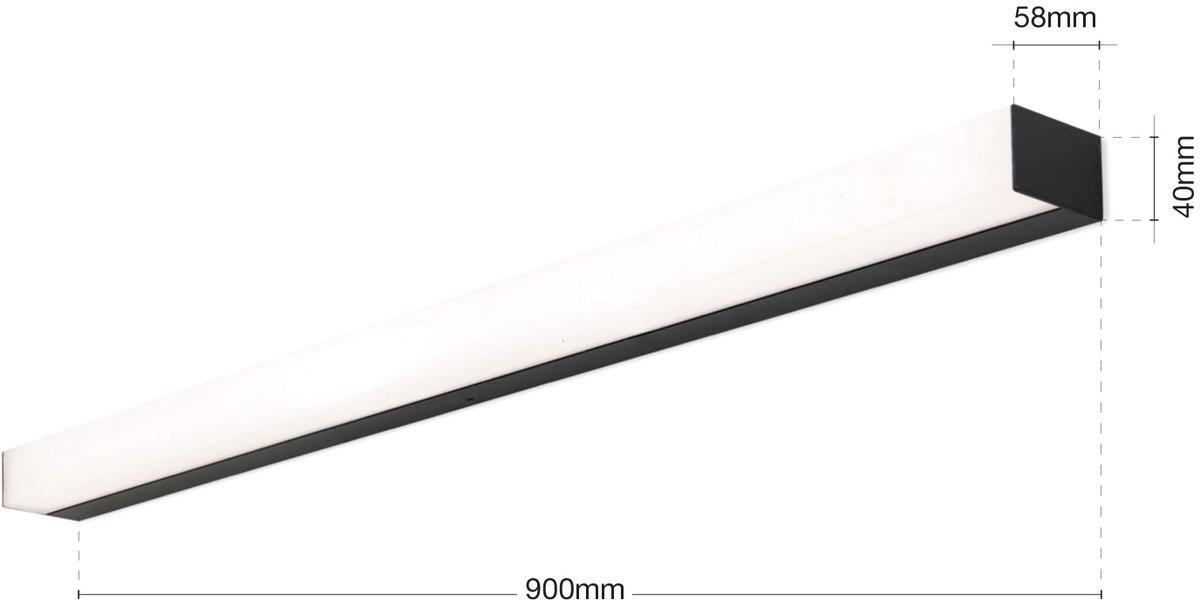 Spiegelleuchte LED 18W CCT L90 Horizon schwarz