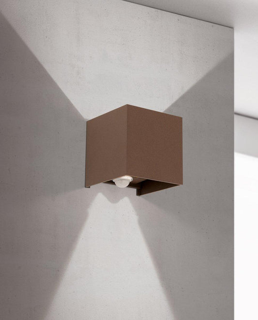 Wandleuchte 13W LED 3000K Cube-S IP54 Corten