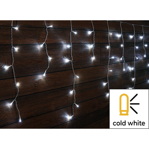 Kaltweiße LED- Eiszapfen-Lichtervorhänge Basisausführung 125LED,250LED