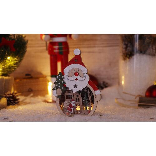 LED-Weihnachtsdeko Schneemann, Rentier, Weihnachtsmann und Landschaft batteriebetrieben (X22088)