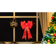 LED- Weihnachtsschleife, Gold und Rot