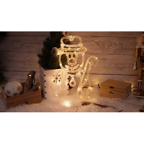 LED-Weihnachts- Fensterdeko Tannenbaum, Schneemann und Weihnachtsmann