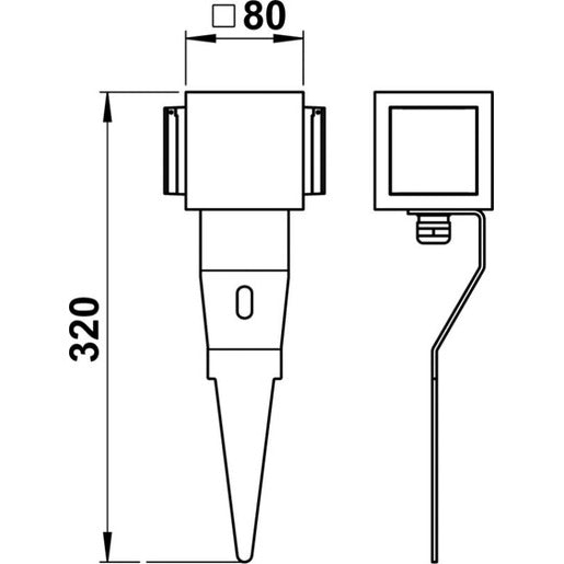 Steckdosenspieß 4415 Würfel 2-fach anthrazit mit 2,5 m Kabel