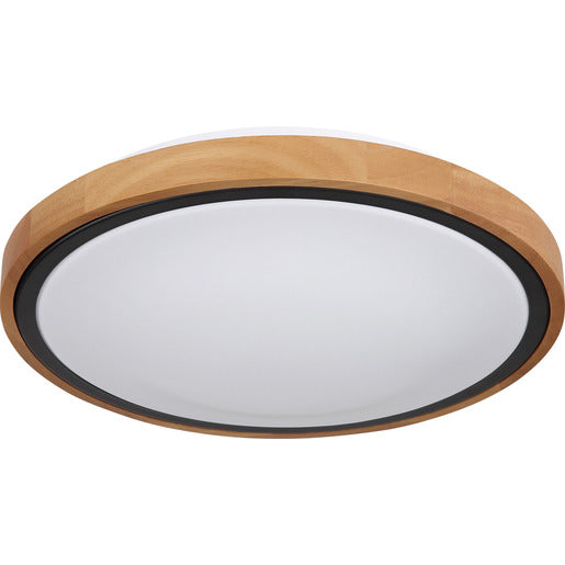 BRUNO Deckenleuchte schwarz Holz Acryl 3000-4500-6000K LED 12W CCT