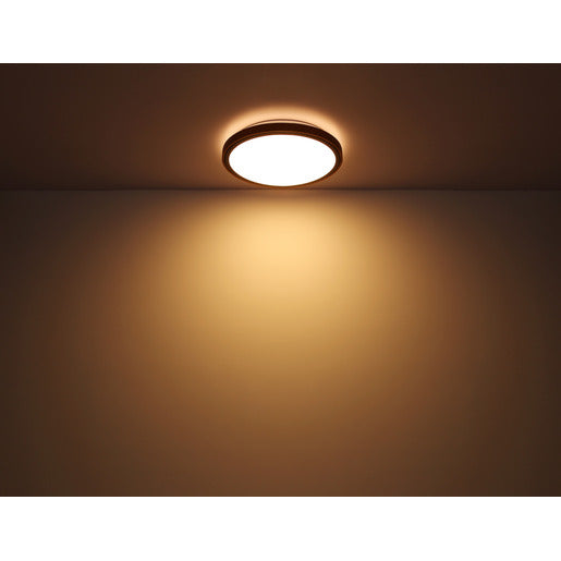 BRUNO Deckenleuchte schwarz Holz Acryl 3000-4500-6000K LED 12W CCT