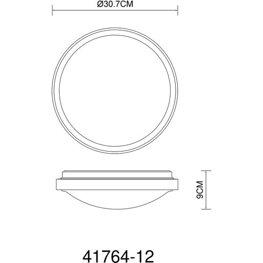 BRUNO Deckenleuchte schwarz Holz Acryl 3000-4500-6000K LED 12W CCT