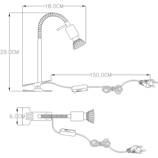 BOBBY Klemmstrahler Nickel matt 1xGU10 LED 3W 250lm 3000K