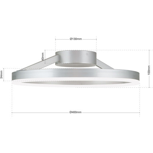 Deckenleuchte FLOAT Titan LED 32W 1950lm 3000K dimmbar