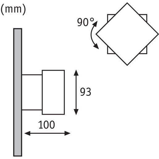 Wandleuchte Cybo LED 2x3W 230V IP65 eckig 100x100mm Grau Alu