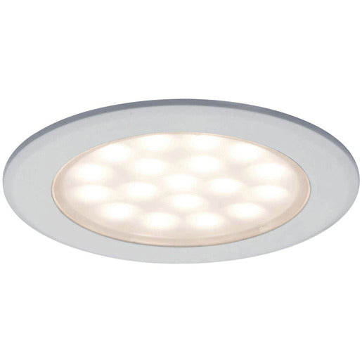 Möbel Einbauleuchte Set rund LED 2x2,5W 6VA 3000K Weiß matt/Alu